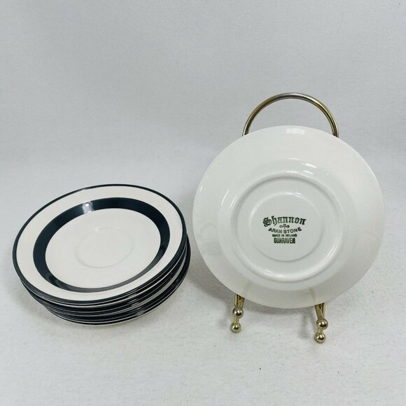 Ireland Shannon Aran Stone Dunraven Plate Dish 6” Bread Butter Set Serving Black - Picture 2 of 9